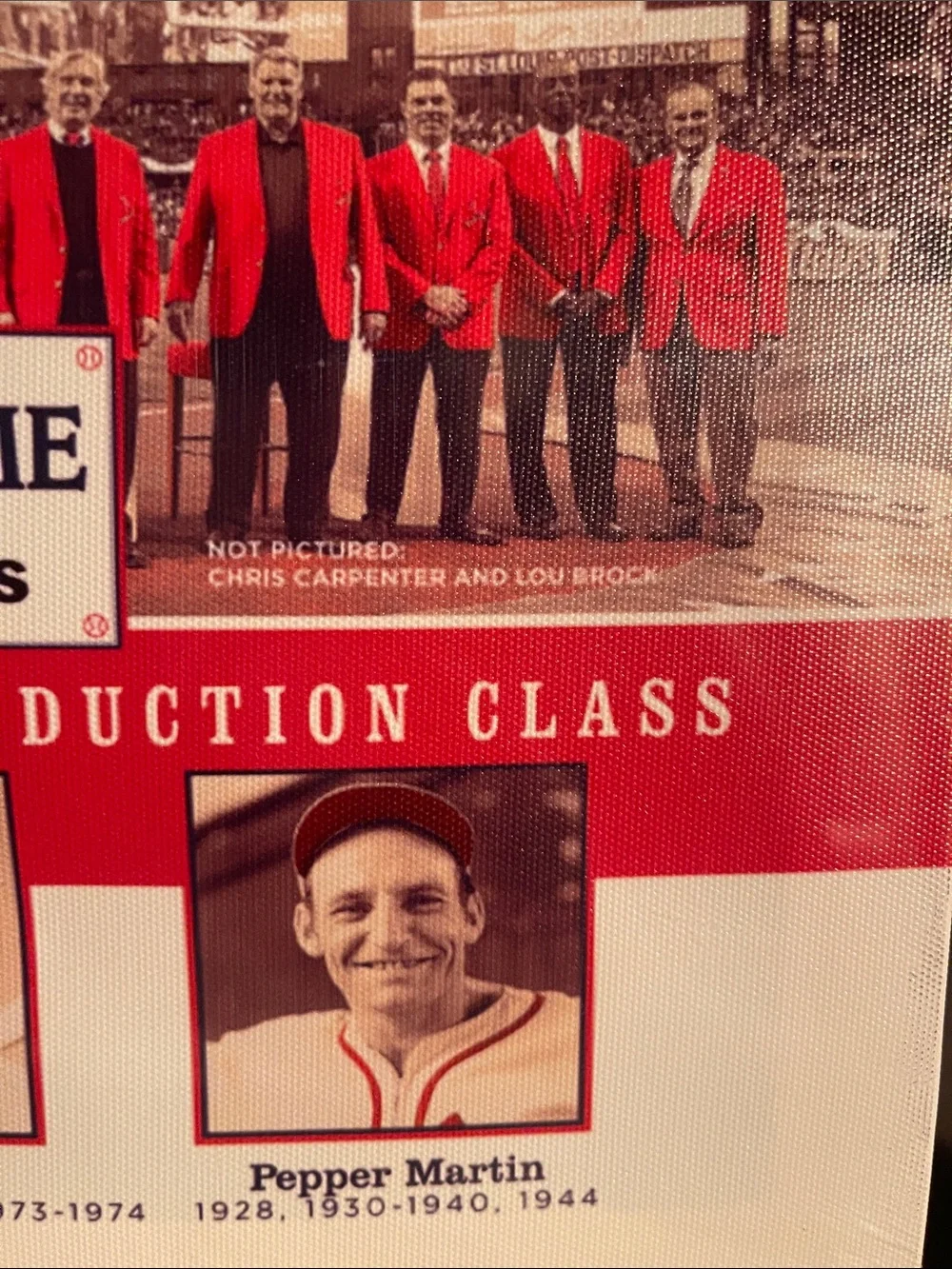 New in pkg. Hall of Fame 2017 Induction Class Poster - Red and crème/tan canvas.